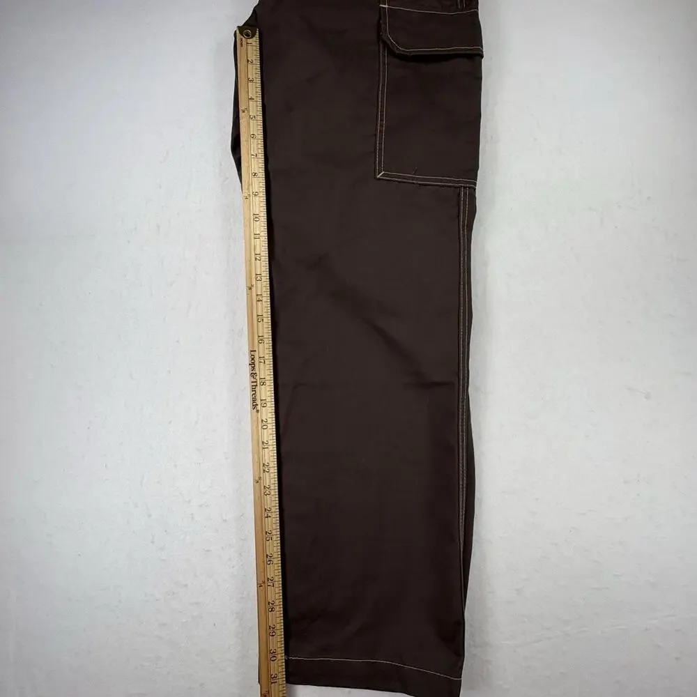 True Religion Cargo Pants Mens 32x31 Brown Bracken Canvas Outline Workwear NEW